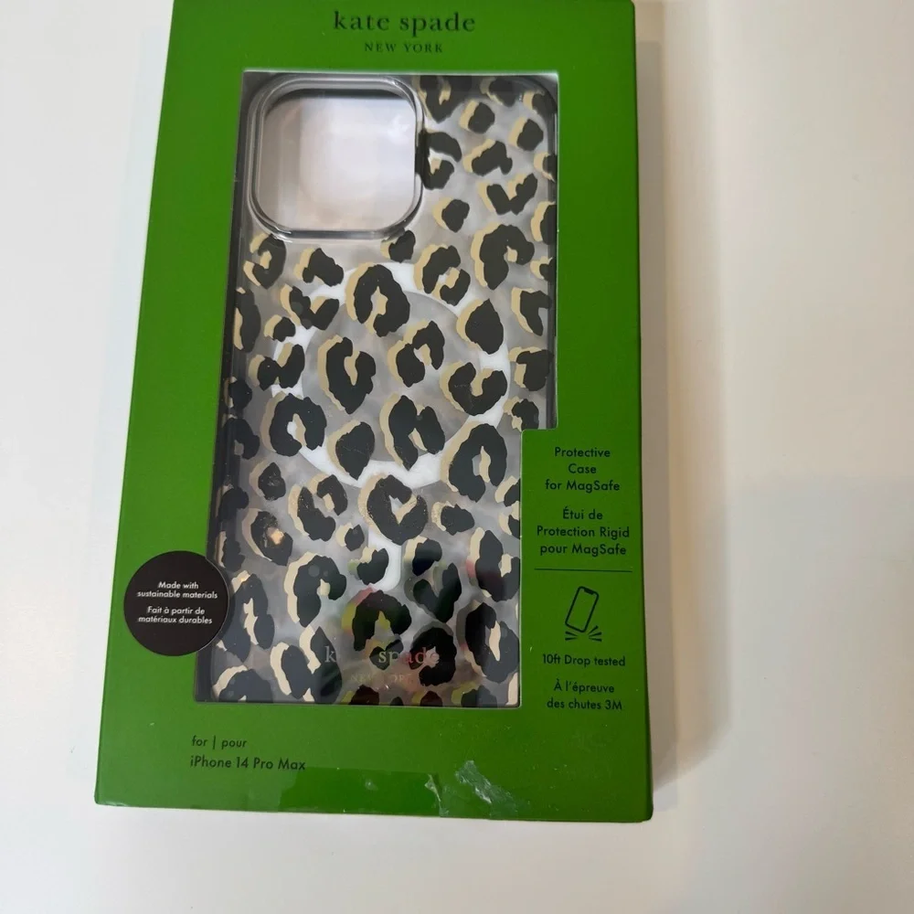 Kate Spade Protective Case with MagSafe For iPhone 14 Pro Max, City Leopard